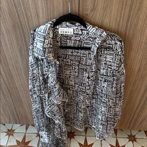 Kate Hewko Black and White Graphic Blouse